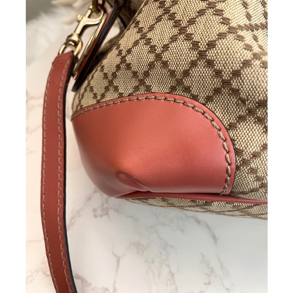 Gucci Diamante Canvas Sukey 2-Way Leather Trim Satchel/Top Handle Bag EUC - Picture 12 of 17